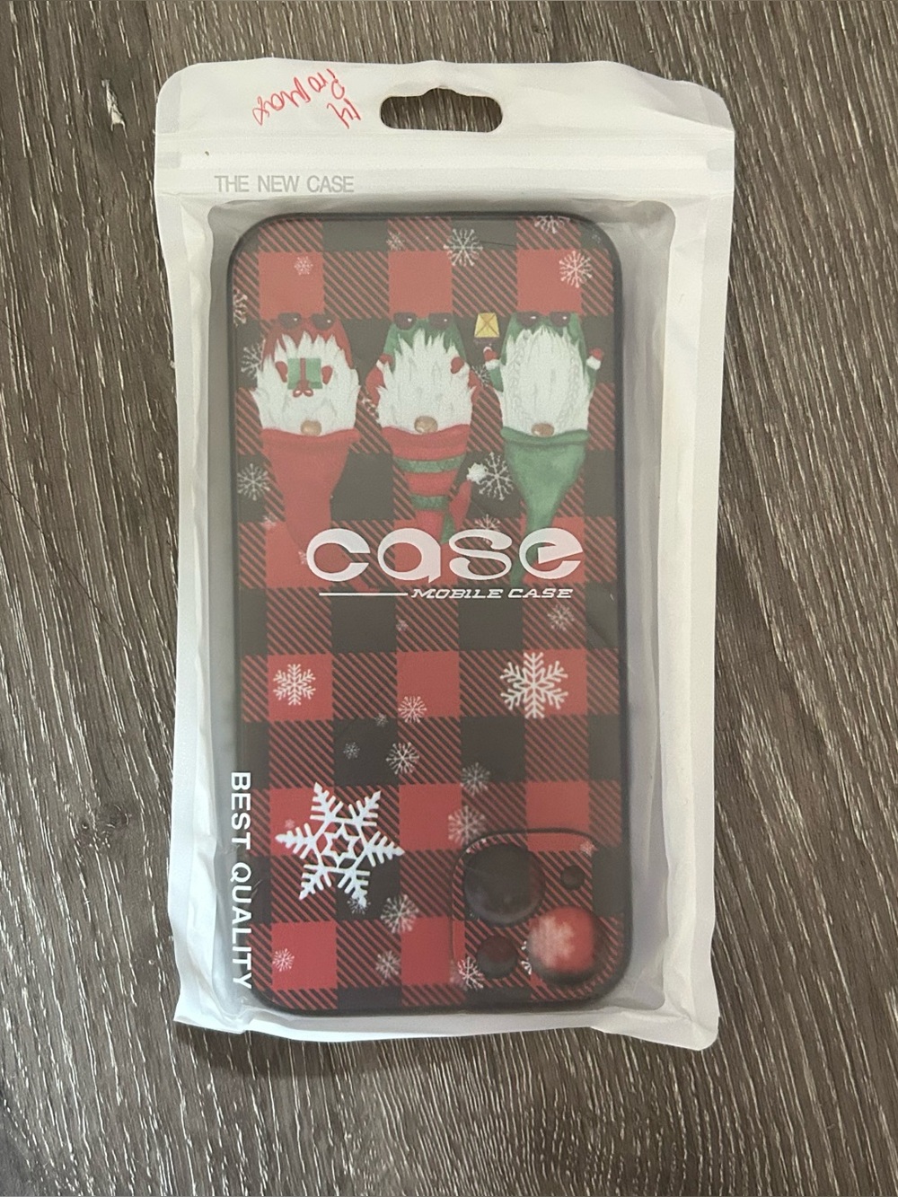 New iPhone 14 Pro Max Christmas Gnome Red Plaid Phone Case